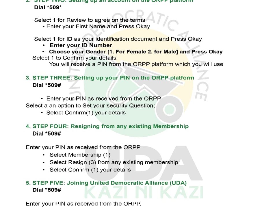 UDA Membership registration guidelines